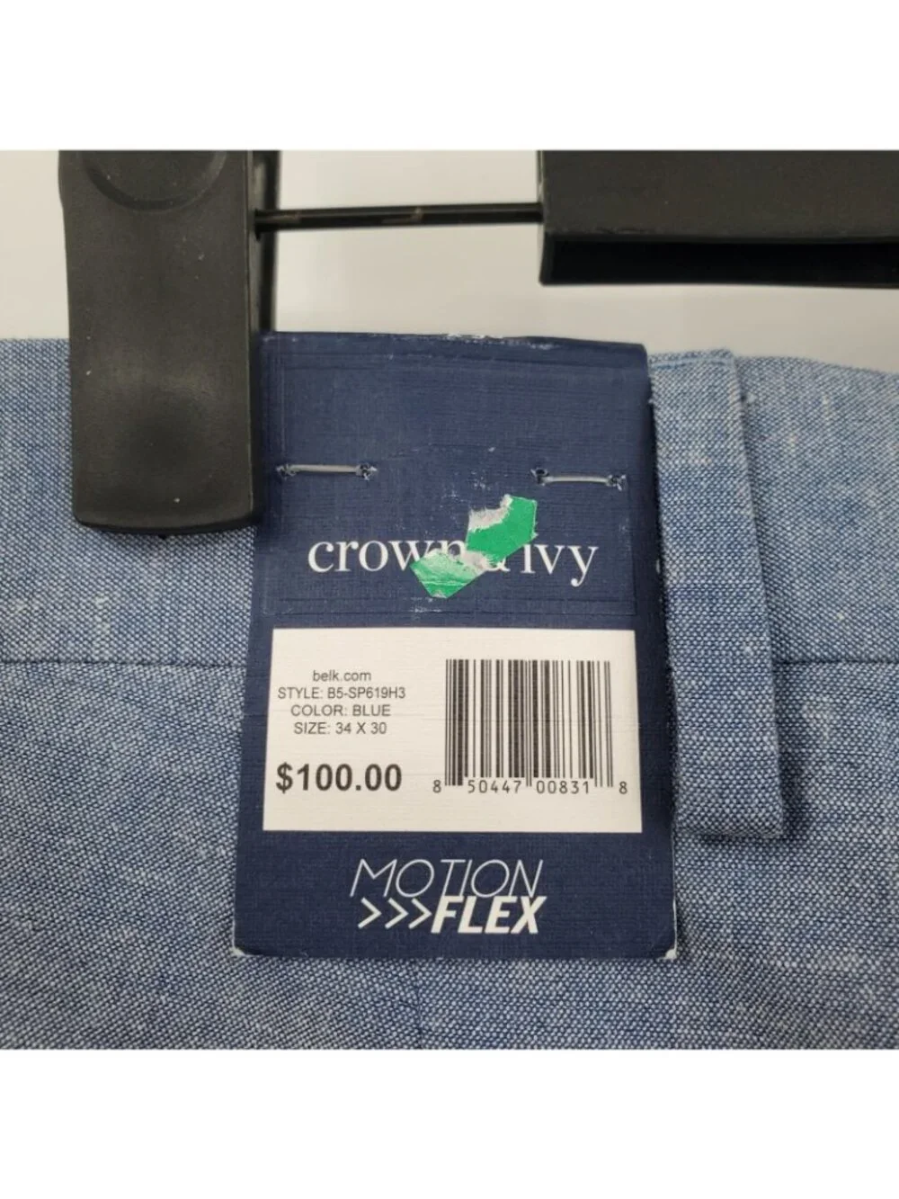 Crown & Ivy Linen Blend Suit Dress Pants Men Size 34 x 30 NWT Motion Flex
